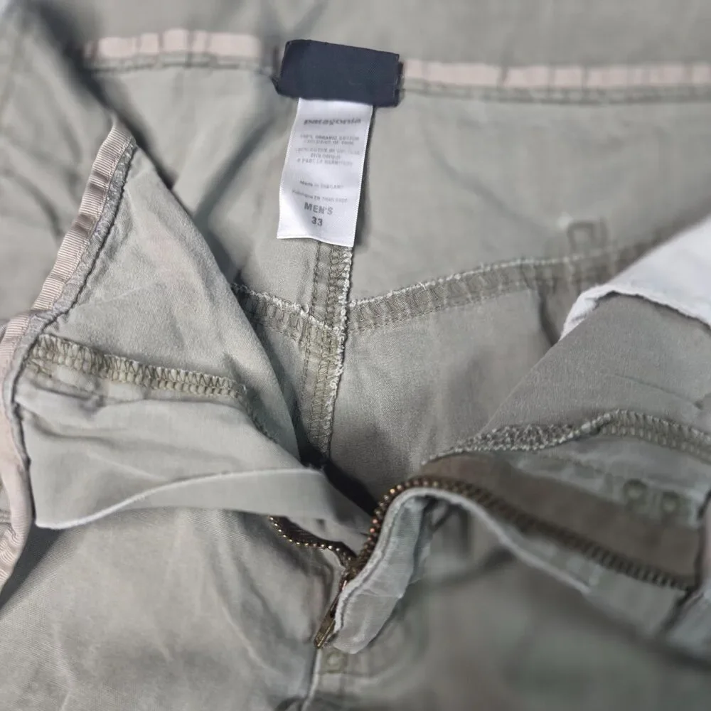 Patagonia Organic Cotton Cargo Shorts Men's Size 33 Khaki Hiking Utility